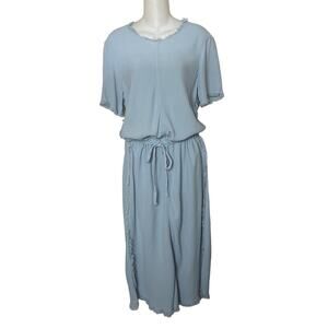 Raquel Allegra Women’s Sz 2 (8-10) (M) Blue Crepe Fringe Drawstring Dress